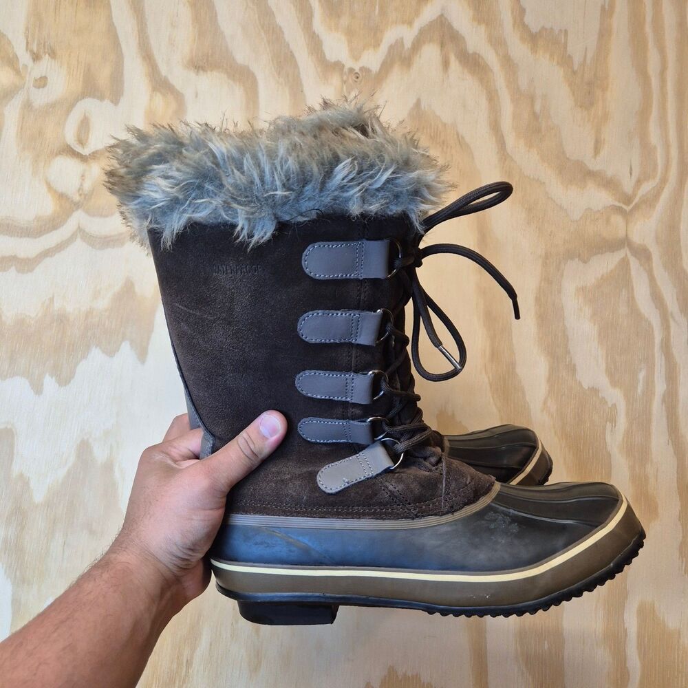 Northside Men's Size 10 Winter Snow Boots Brown Suede Thinsulate Waterproof
